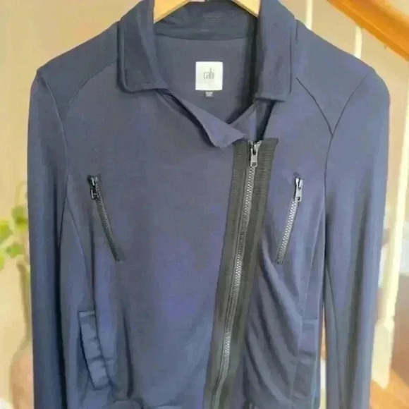 CABI Chance Navy Blue Bomber Two Tone Fabric Size Small - Picture 10 of 12